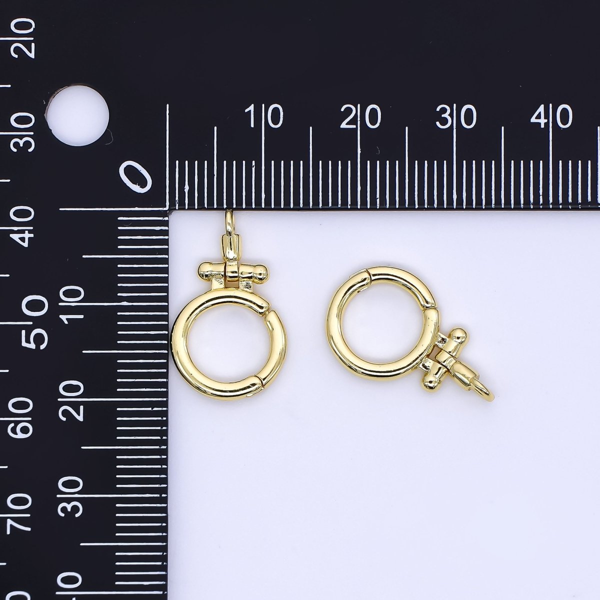 24K Gold Filled 20mm Perfect Round Pull Up Clasp Closure Findings | ZA1156 - DLUXCA