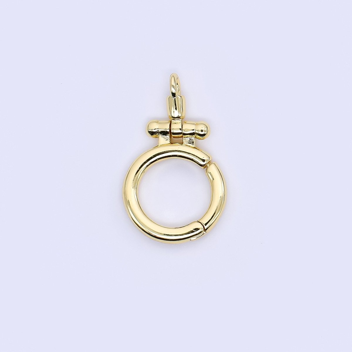 24K Gold Filled 20mm Perfect Round Pull Up Clasp Closure Findings | ZA1156 - DLUXCA