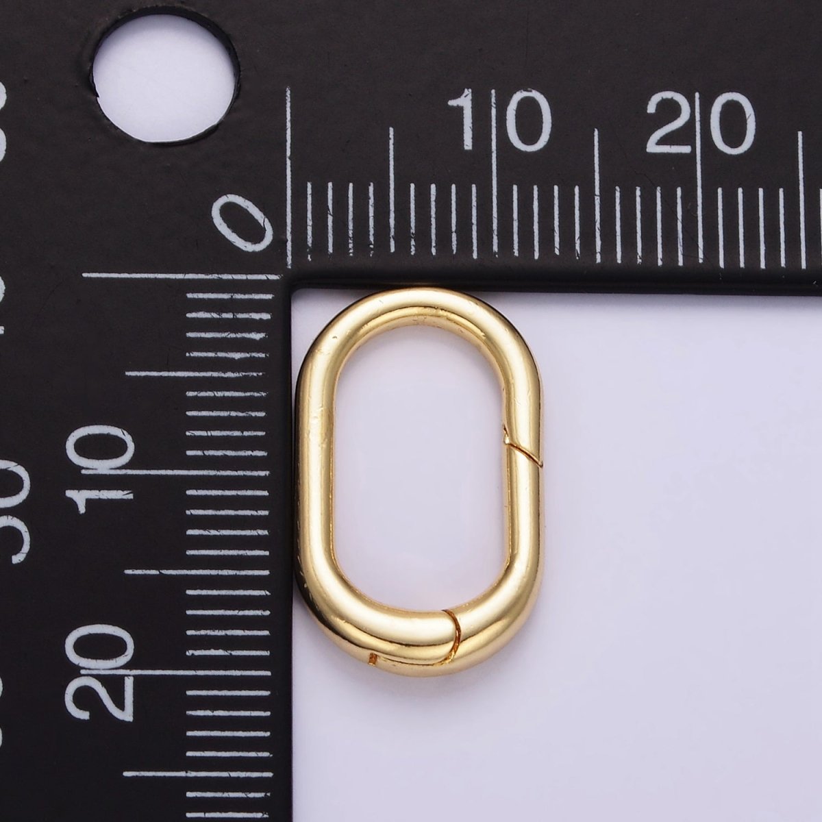 24K Gold Filled 20mm Rectangular Oblong Hinge Push Spring Gate Findings in Gold & Silver | Z803 - DLUXCA