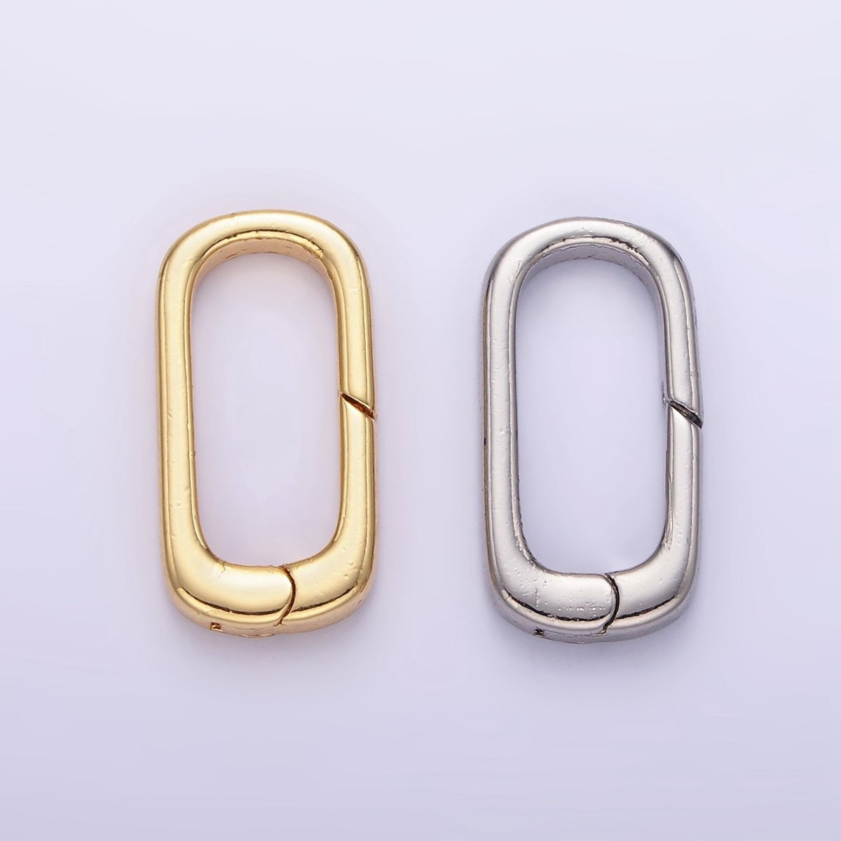 24K Gold Filled 20mm Rectangular Push Gate Findings in Gold & Silver | Z800 - DLUXCA