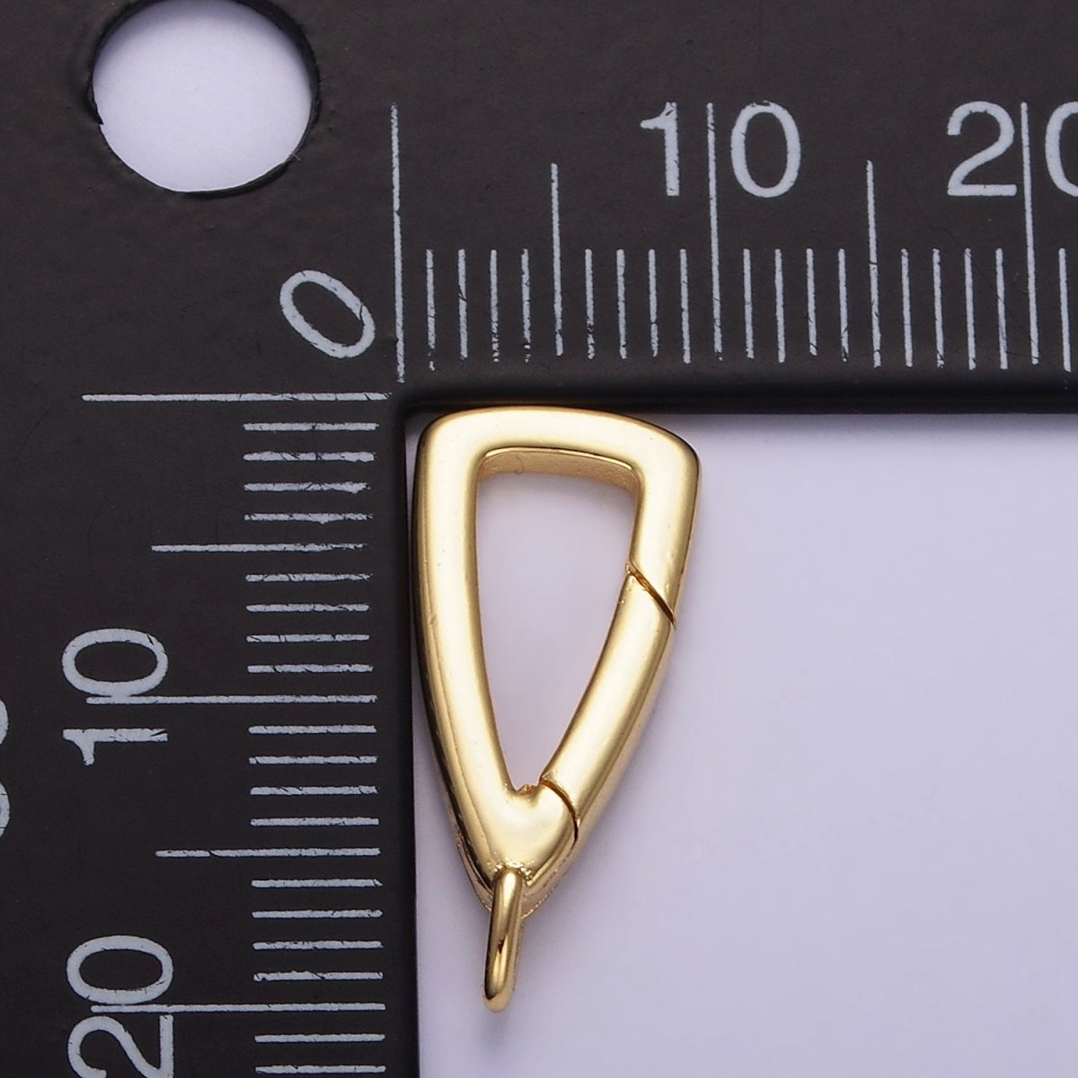 24K Gold Filled 20mm Triangle Push Gate Enhancer Findings in Gold & Silver | Z805 - DLUXCA