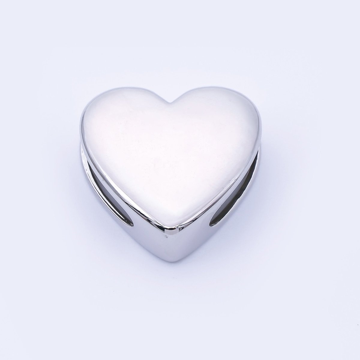 24K Gold Filled 21.5mm Minimalist Heart Spacer Bead in Gold & Silver | B863 - DLUXCA