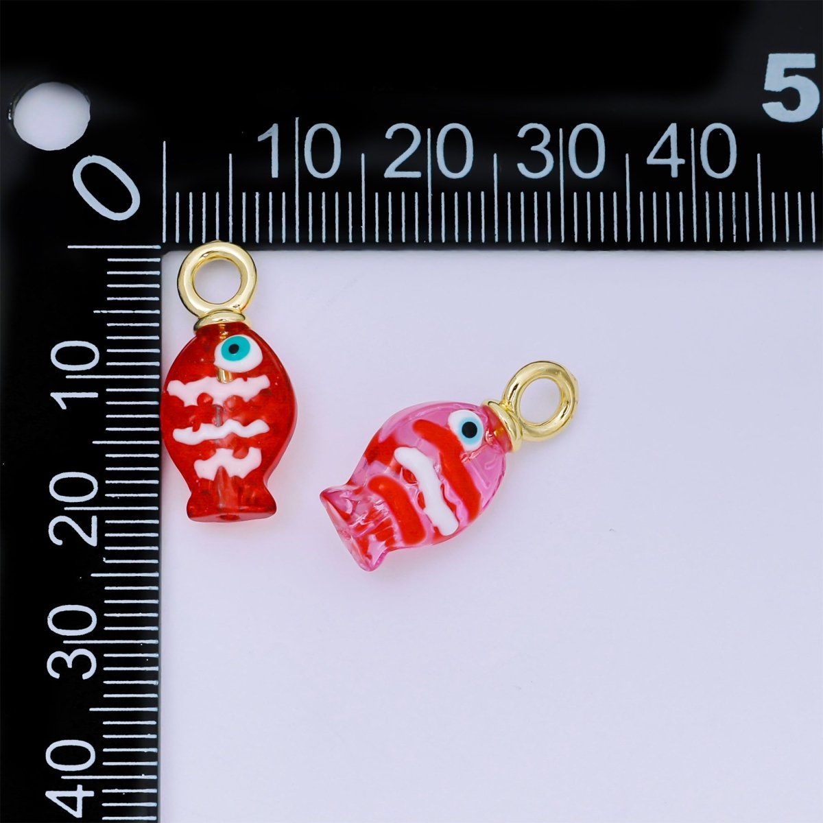 24K Gold Filled 21.5mm Resin Baby Colorful Fish Charm Ocean Sea Life | AH - 613 - AH - 617 - DLUXCA