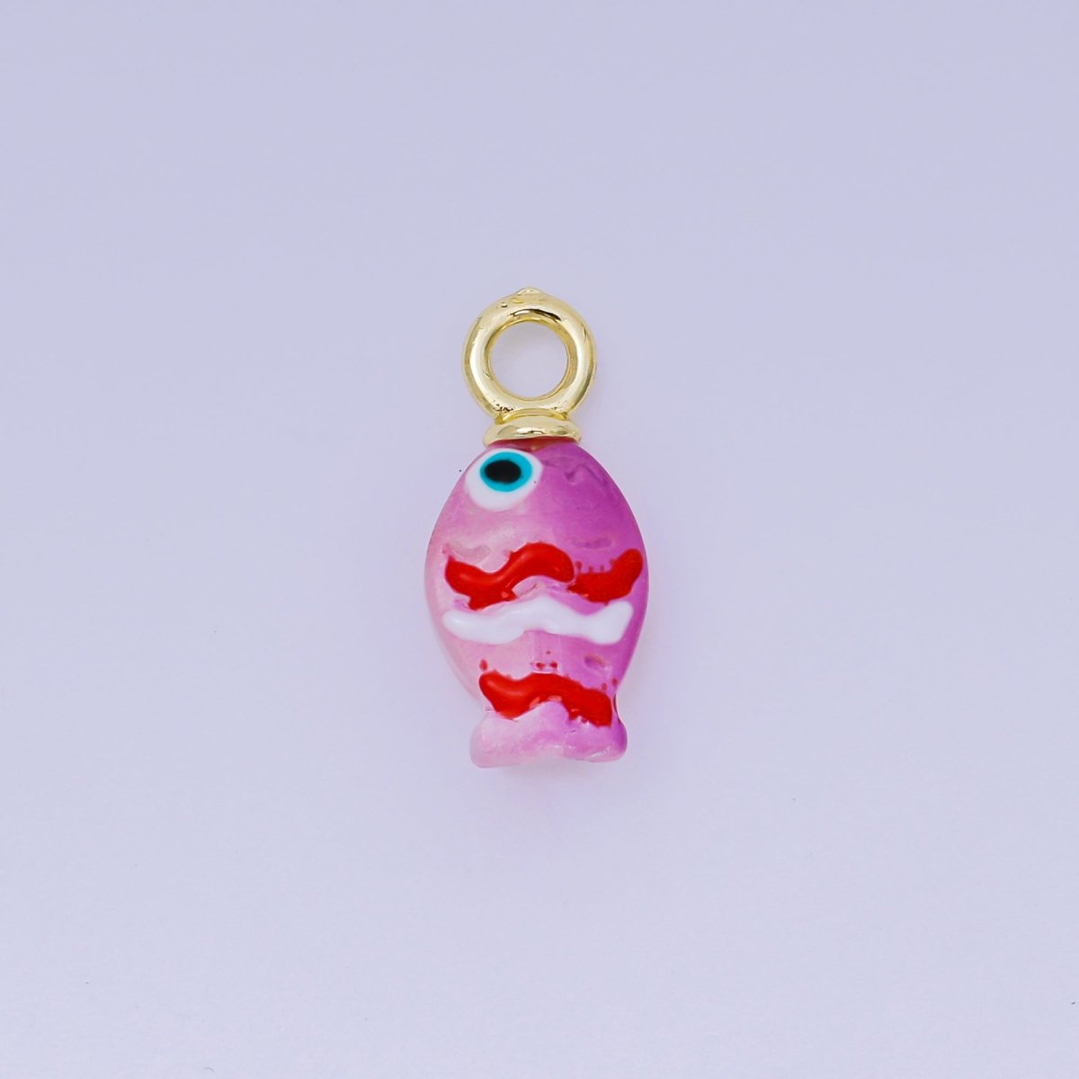 24K Gold Filled 21.5mm Resin Baby Colorful Fish Charm Ocean Sea Life | AH - 613 - AH - 617 - DLUXCA