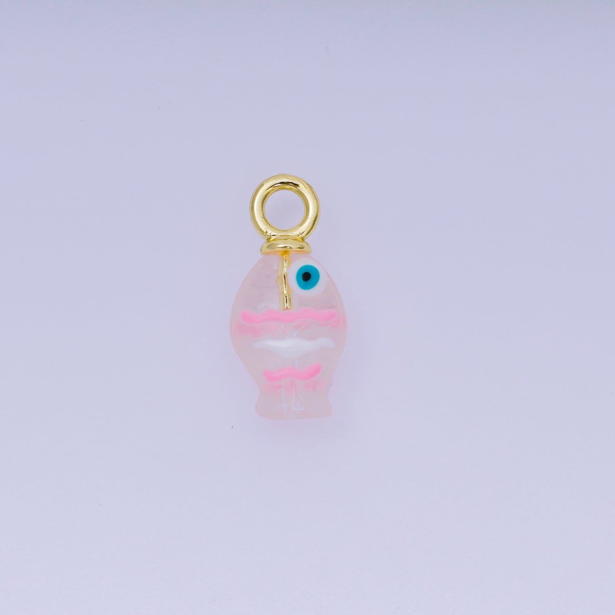 24K Gold Filled 21.5mm Resin Baby Colorful Fish Charm Ocean Sea Life | AH - 613 - AH - 617 - DLUXCA