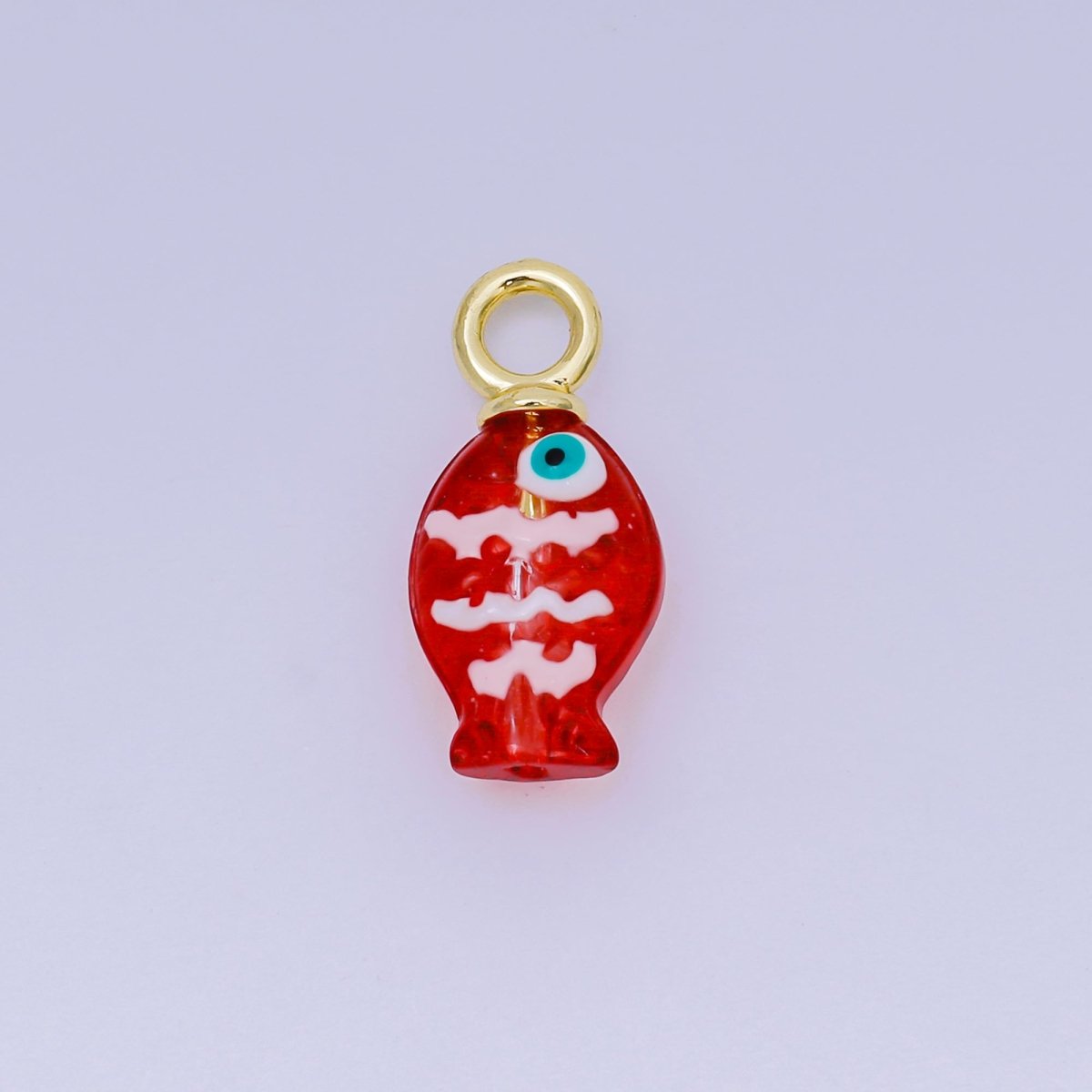 24K Gold Filled 21.5mm Resin Baby Colorful Fish Charm Ocean Sea Life | AH - 613 - AH - 617 - DLUXCA