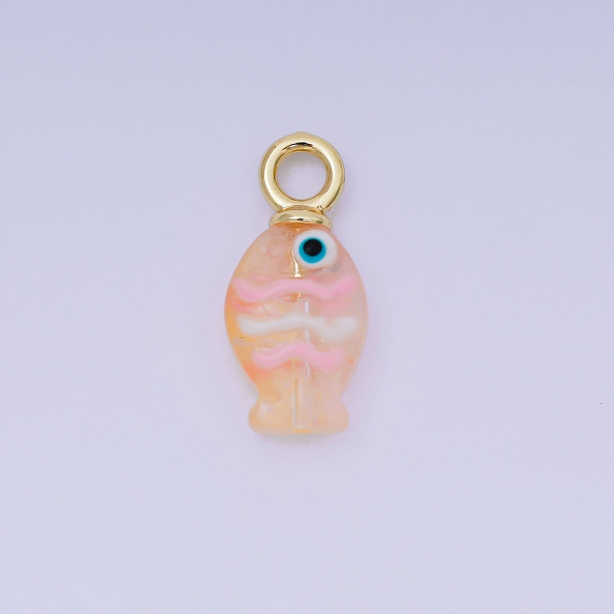 24K Gold Filled 21.5mm Resin Baby Colorful Fish Charm Ocean Sea Life | AH - 613 - AH - 617 - DLUXCA