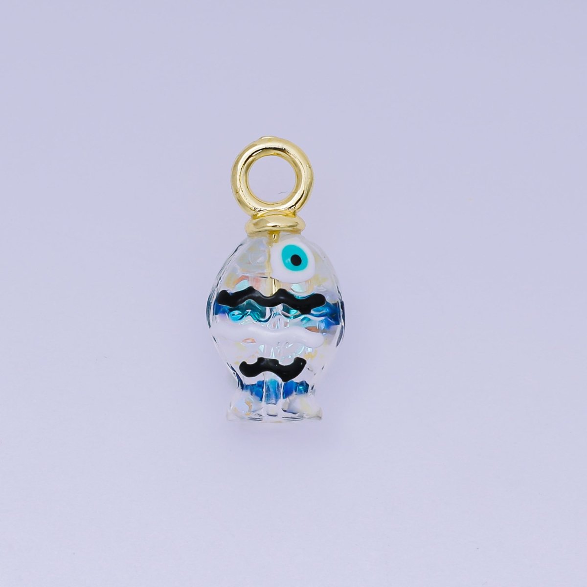 24K Gold Filled 21.5mm Resin Baby Colorful Fish Charm Ocean Sea Life | AH - 613 - AH - 617 - DLUXCA