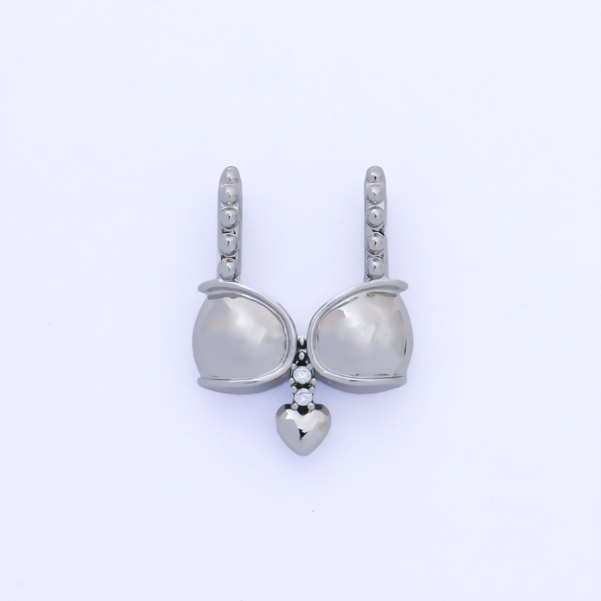 24K Gold Filled 21mm Beach Bra Bikini with Heart of Love Fashion Charm in Gold & Silver | AH - 530 - DLUXCA