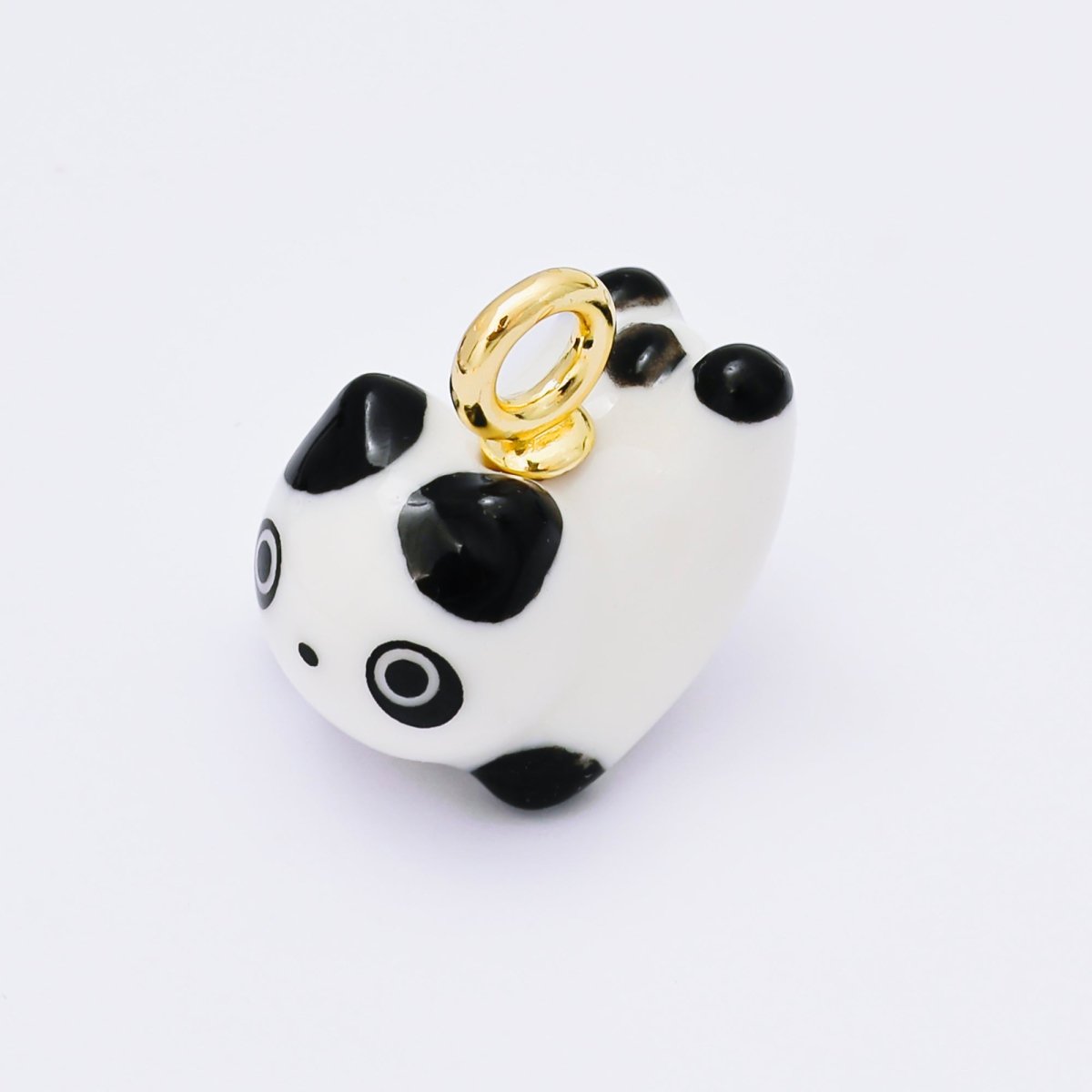24K Gold Filled 21mm Ceramics Kawaii Cat Animals Porcelain Charm | AC1624 - AC1628 - DLUXCA