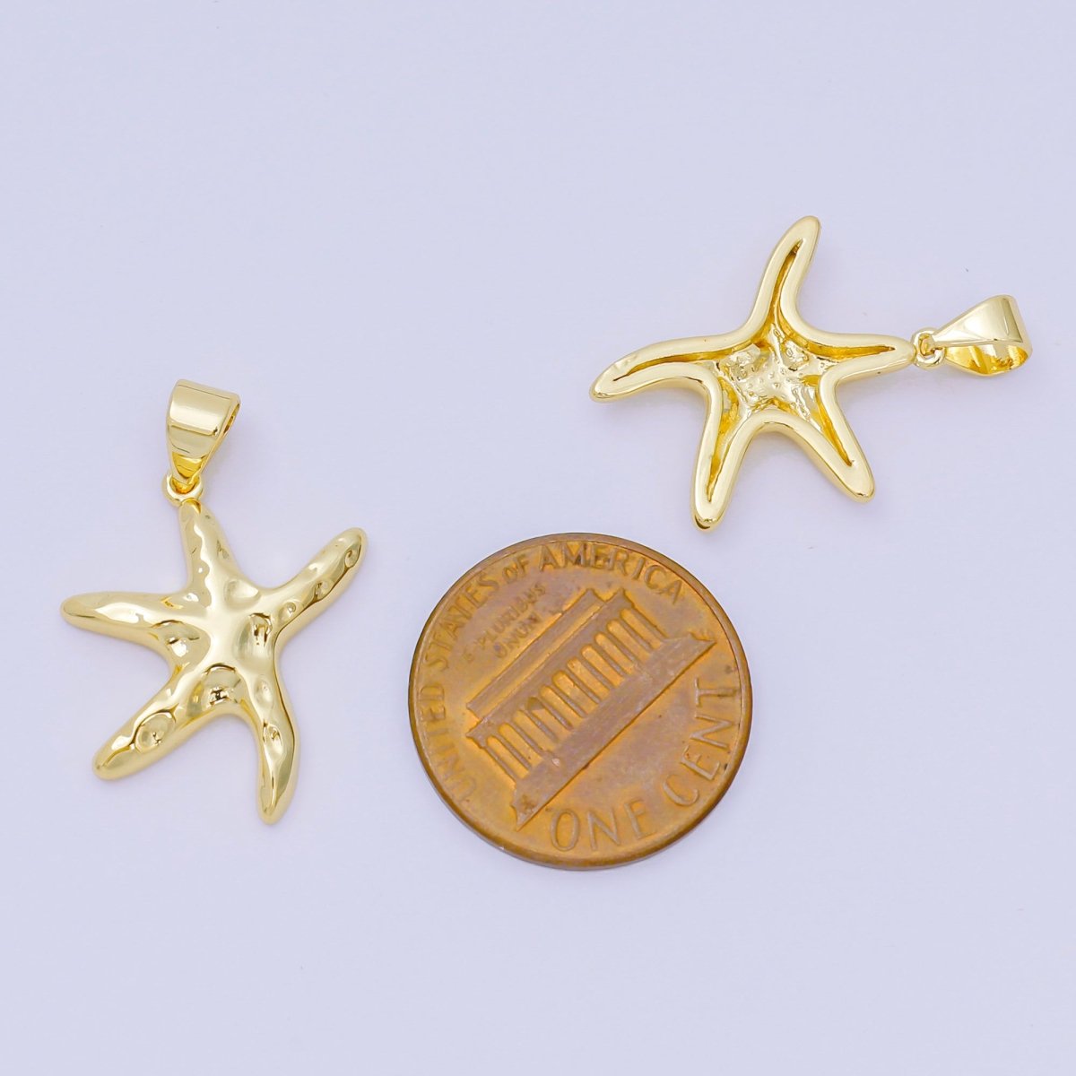 24K Gold Filled 21mm Jumping Sea Starfish Animal Charm | AA - 1599 - DLUXCA