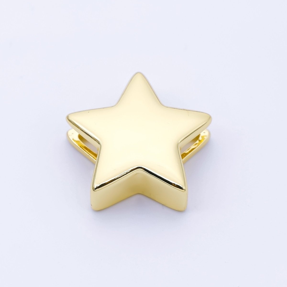 24K Gold Filled 22mm Celestial Star Minimalist Spacer Bead in Gold & Silver | B860 - DLUXCA