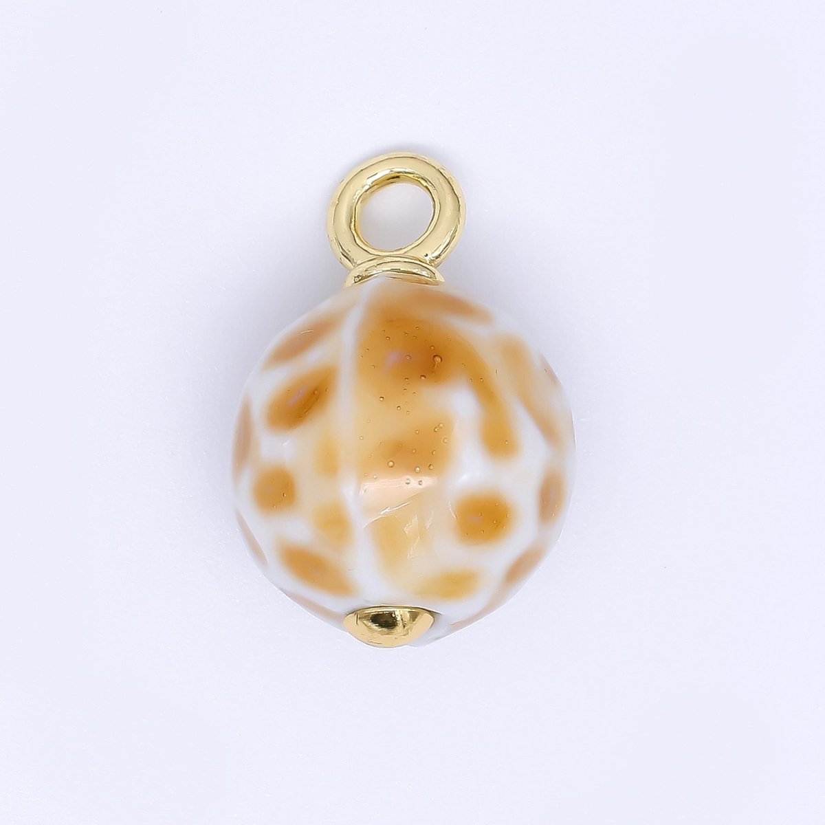 24K Gold Filled 22mm Ceramic Art Enchanted Round Orbs Charm | N - 1019 N - 1145 N - 1172 N - 1808 N - 1898 N - 1971 - DLUXCA