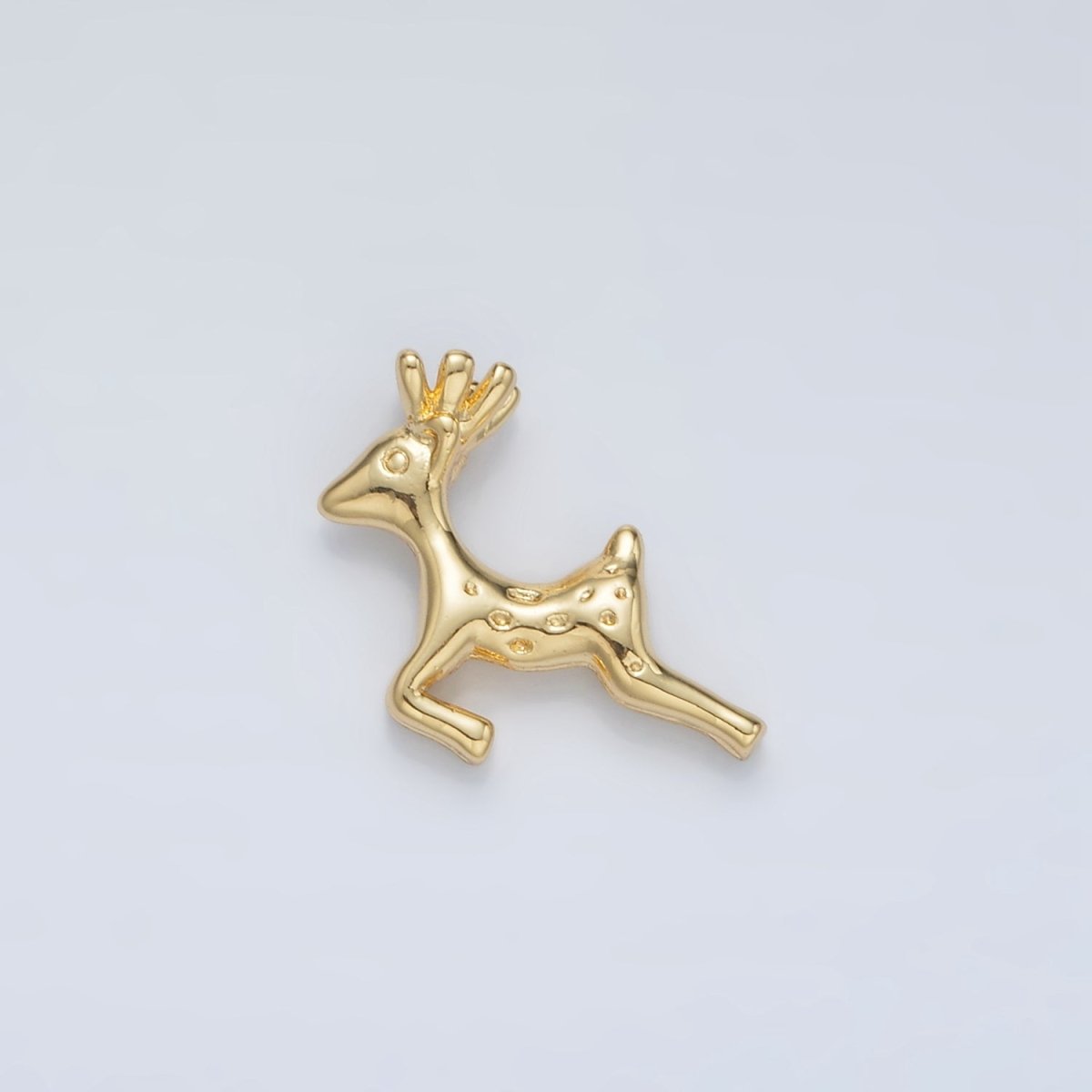 24K Gold Filled 22mm Leaping Dotted Reindeer Animal Charm | AC102 - DLUXCA