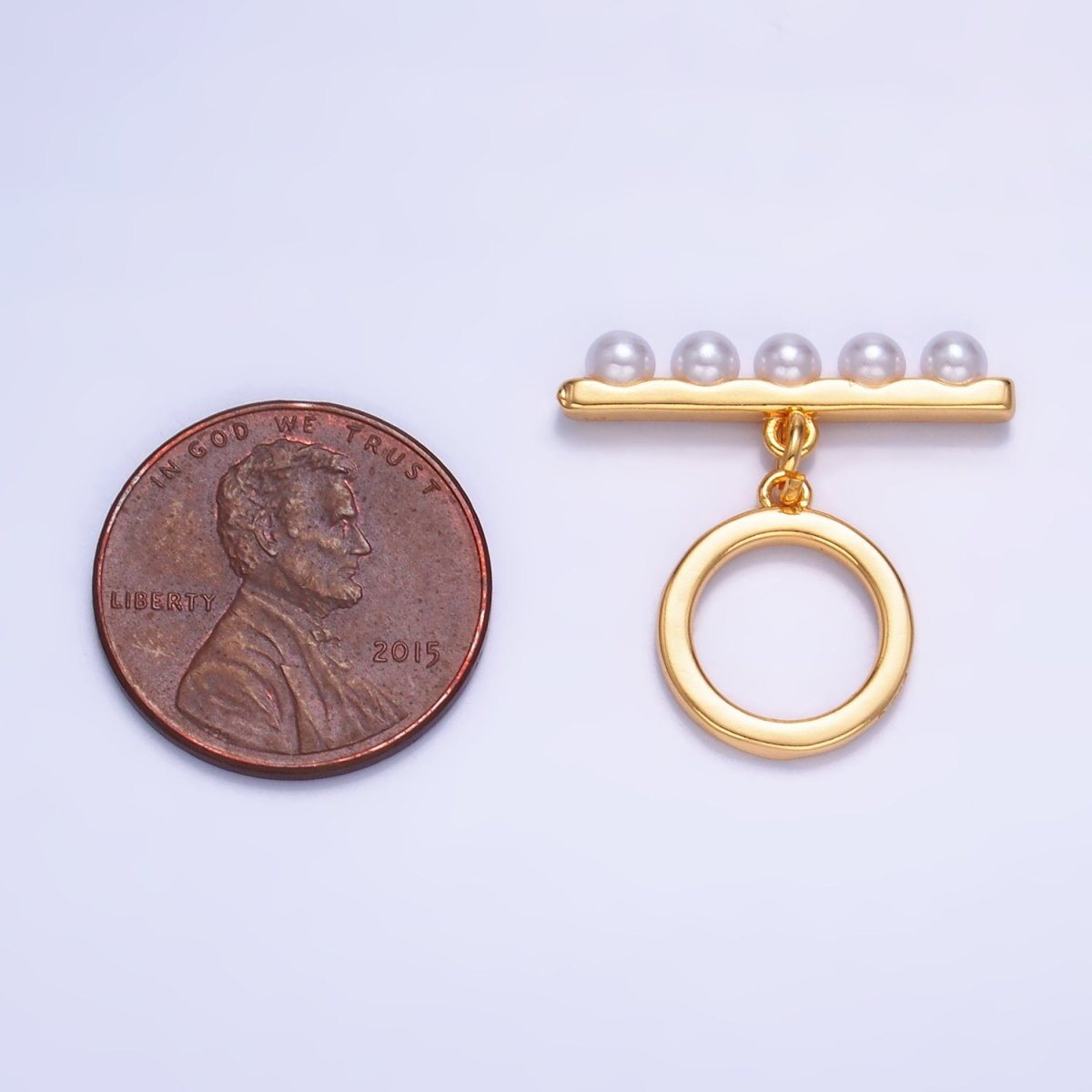 24K Gold Filled 22mm Pearl Minimalist Toggle Clasps Closure Findings in Gold & Silver | Z1038 - DLUXCA