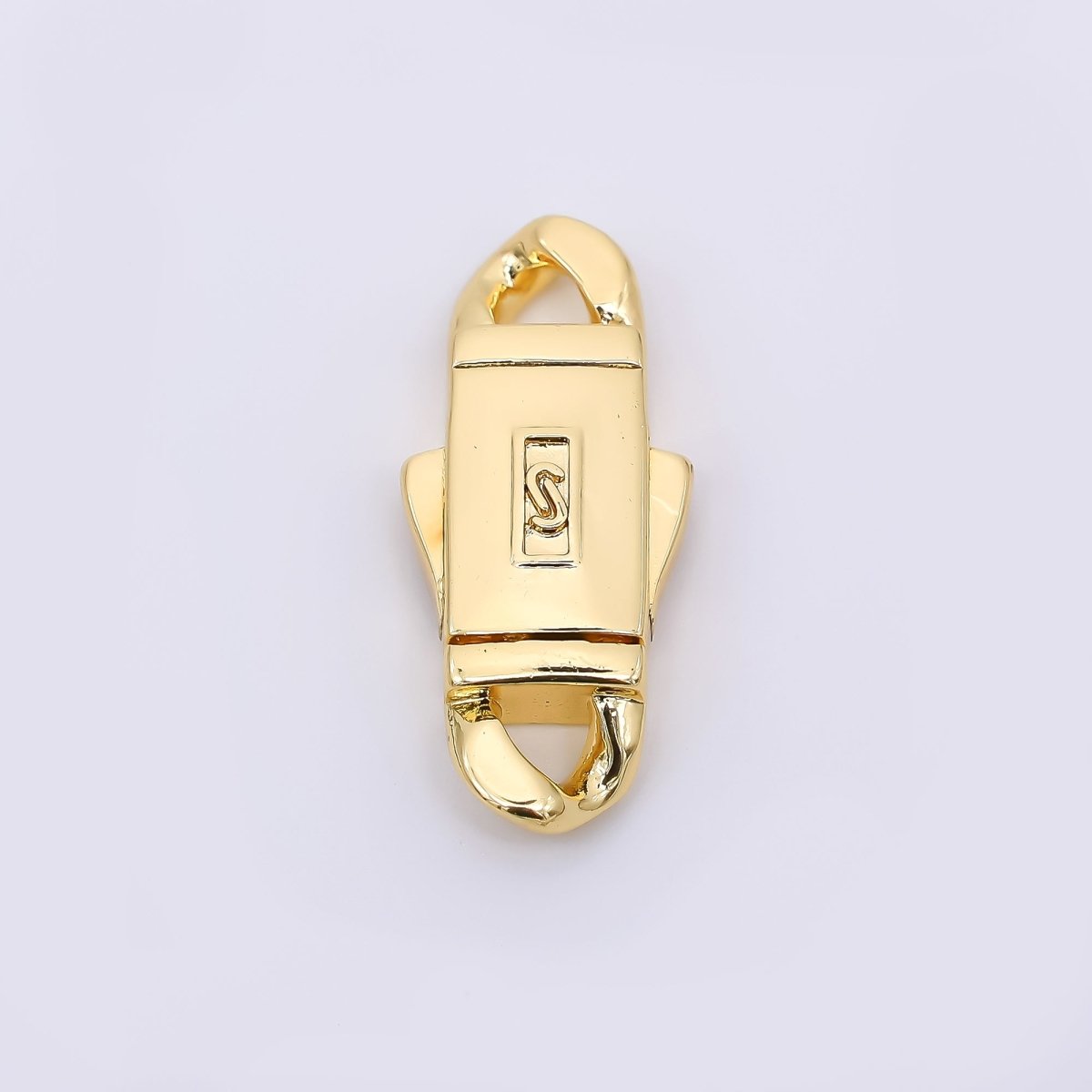 24K Gold Filled 22mm S - Logo Box Clasp Closure Findings in Gold & Silvder | Z - 1310 - DLUXCA