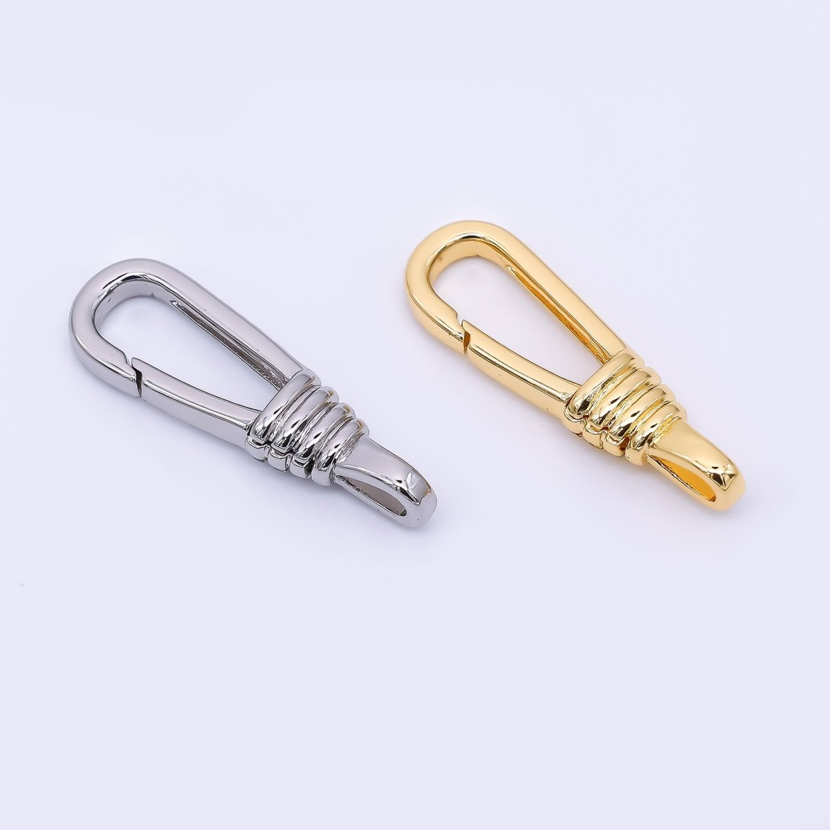 24K Gold Filled 23.5mm Wired - Wrap Push Gate Closure Finding in Gold & Silver | Z - 1314 - DLUXCA