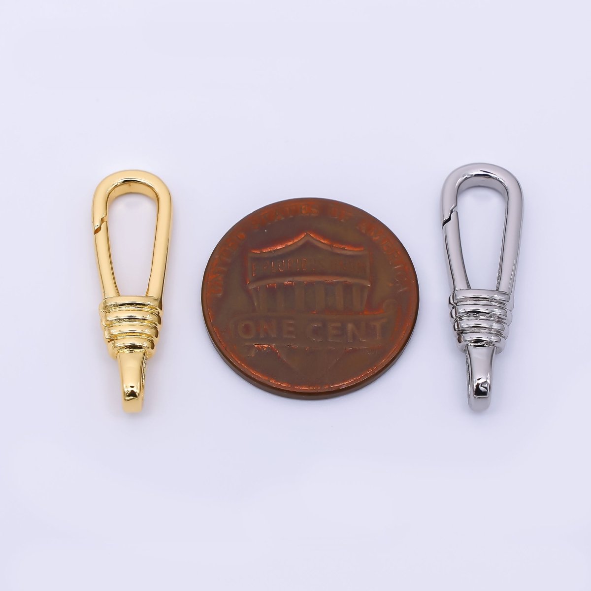 24K Gold Filled 23.5mm Wired - Wrap Push Gate Closure Finding in Gold & Silver | Z - 1314 - DLUXCA