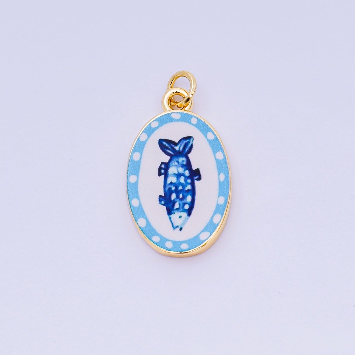 24K Gold Filled 23mm Enamel Art Oval Spring Holiday Charm in Flower, Butterfly, & Nature | AH - 544 AH - 545, AJ - 513, AJ - 514, AJ - 520, AJ - 522, AJ - 528 - AJ530, AJ - 532 - AJ - 535, AJ - 539 AJ - 540, AJ - 544 AJ - 545, AJ - 547 - DLUXCA