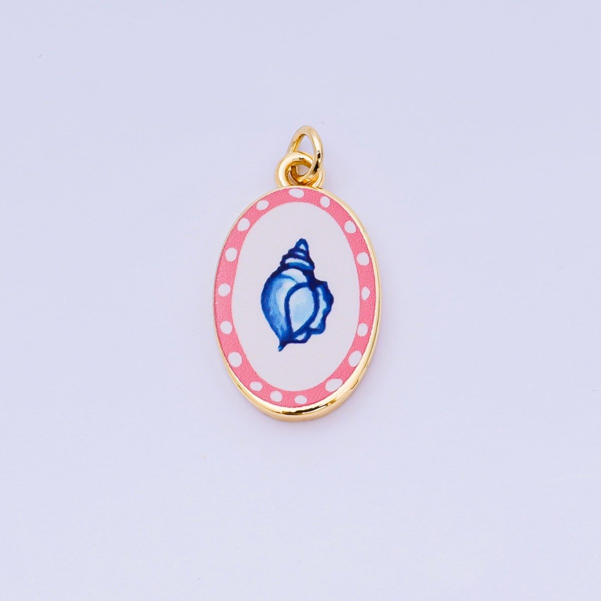 24K Gold Filled 23mm Enamel Art Oval Spring Holiday Charm in Flower, Butterfly, & Nature | AH - 544 AH - 545, AJ - 513, AJ - 514, AJ - 520, AJ - 522, AJ - 528 - AJ530, AJ - 532 - AJ - 535, AJ - 539 AJ - 540, AJ - 544 AJ - 545, AJ - 547 - DLUXCA