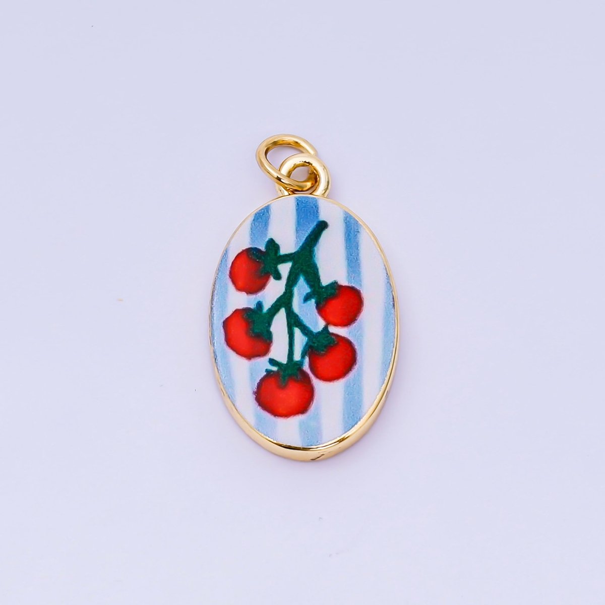 24K Gold Filled 23mm Enamel Art Oval Spring Holiday Charm in Flower, Butterfly, & Nature | AH - 544 AH - 545, AJ - 513, AJ - 514, AJ - 520, AJ - 522, AJ - 528 - AJ530, AJ - 532 - AJ - 535, AJ - 539 AJ - 540, AJ - 544 AJ - 545, AJ - 547 - DLUXCA