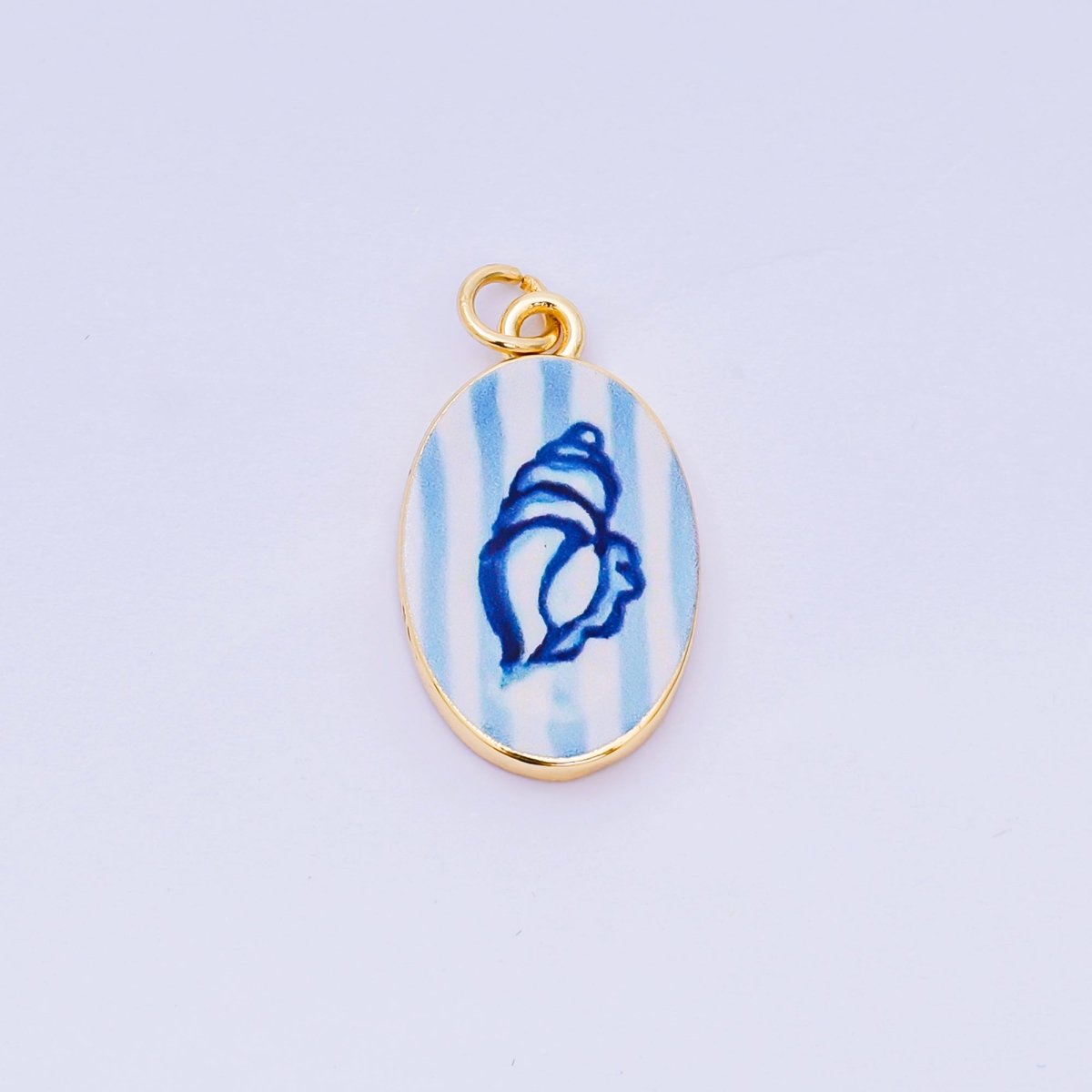 24K Gold Filled 23mm Enamel Art Oval Spring Holiday Charm in Flower, Butterfly, & Nature | AH - 544 AH - 545, AJ - 513, AJ - 514, AJ - 520, AJ - 522, AJ - 528 - AJ530, AJ - 532 - AJ - 535, AJ - 539 AJ - 540, AJ - 544 AJ - 545, AJ - 547 - DLUXCA