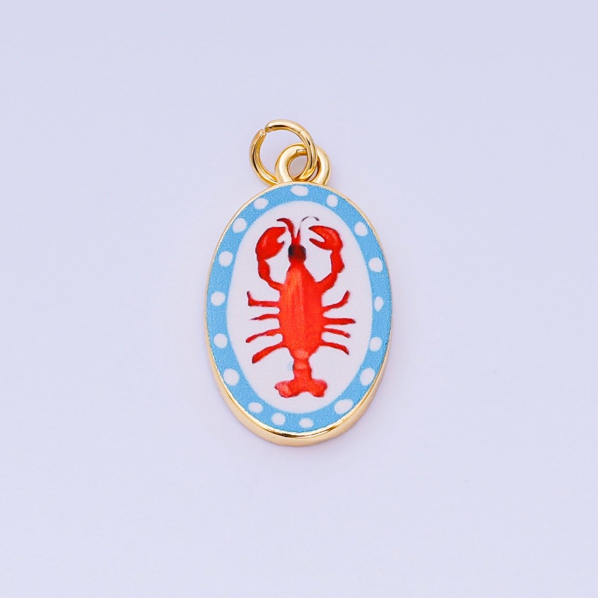 24K Gold Filled 23mm Enamel Art Oval Spring Holiday Charm in Flower, Butterfly, & Nature | AH - 544 AH - 545, AJ - 513, AJ - 514, AJ - 520, AJ - 522, AJ - 528 - AJ530, AJ - 532 - AJ - 535, AJ - 539 AJ - 540, AJ - 544 AJ - 545, AJ - 547 - DLUXCA