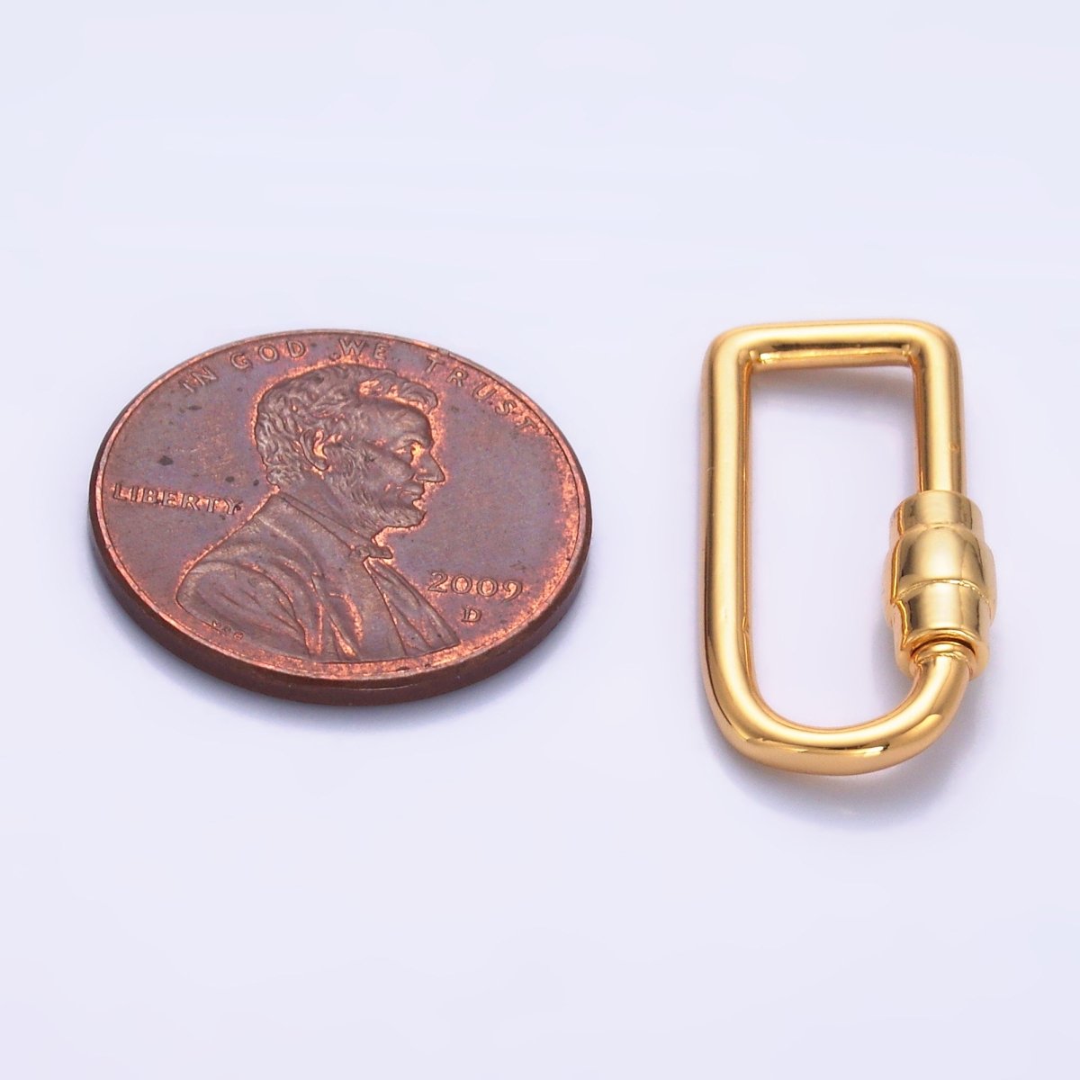 24K Gold Filled 23mm Geometric U - Oblong Carabiner Finding in Gold & Silver | Z1050 - DLUXCA