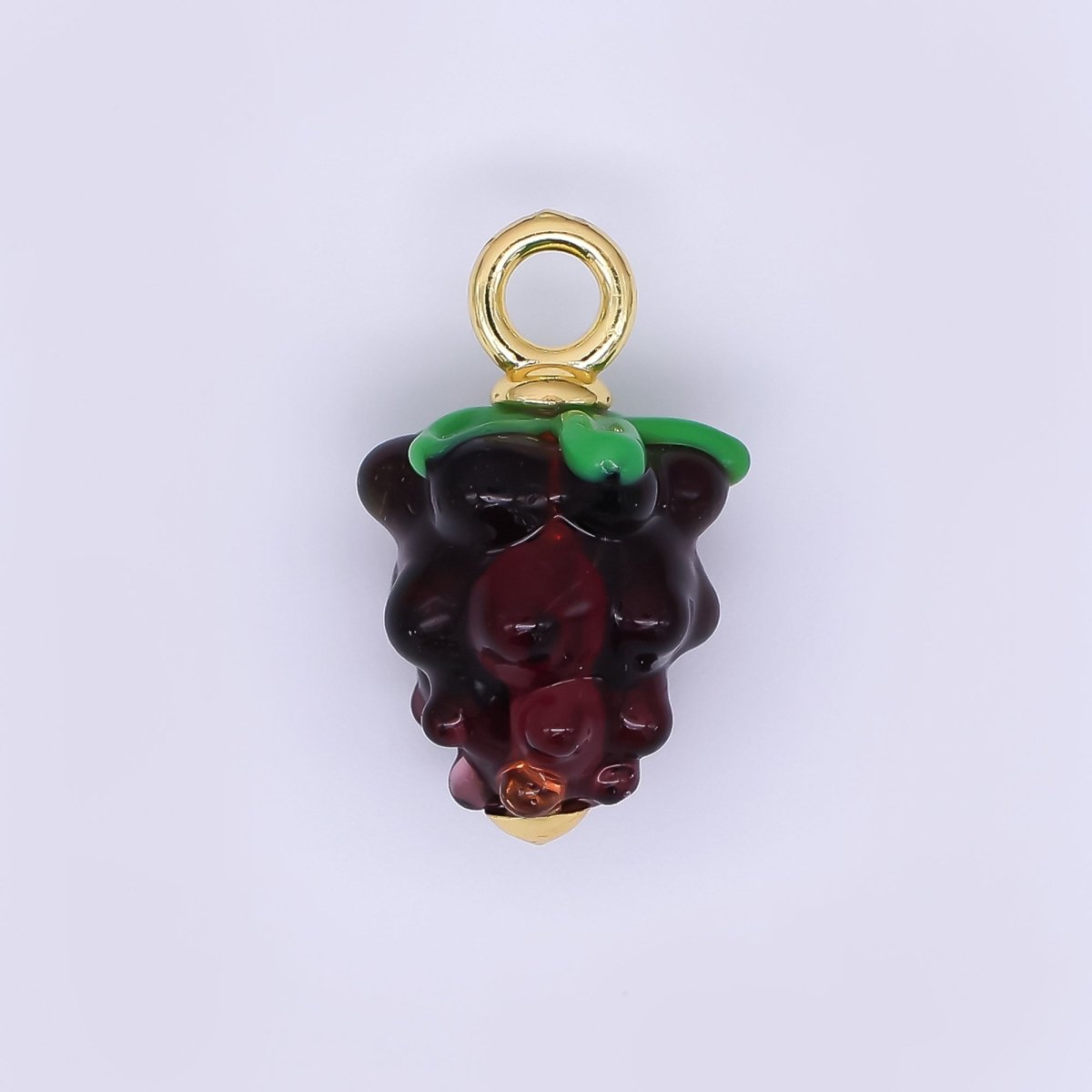 24K Gold Filled 23mm Glass Art Fresh Grape Fruit Charm | AH - 622 AH - 623 - DLUXCA