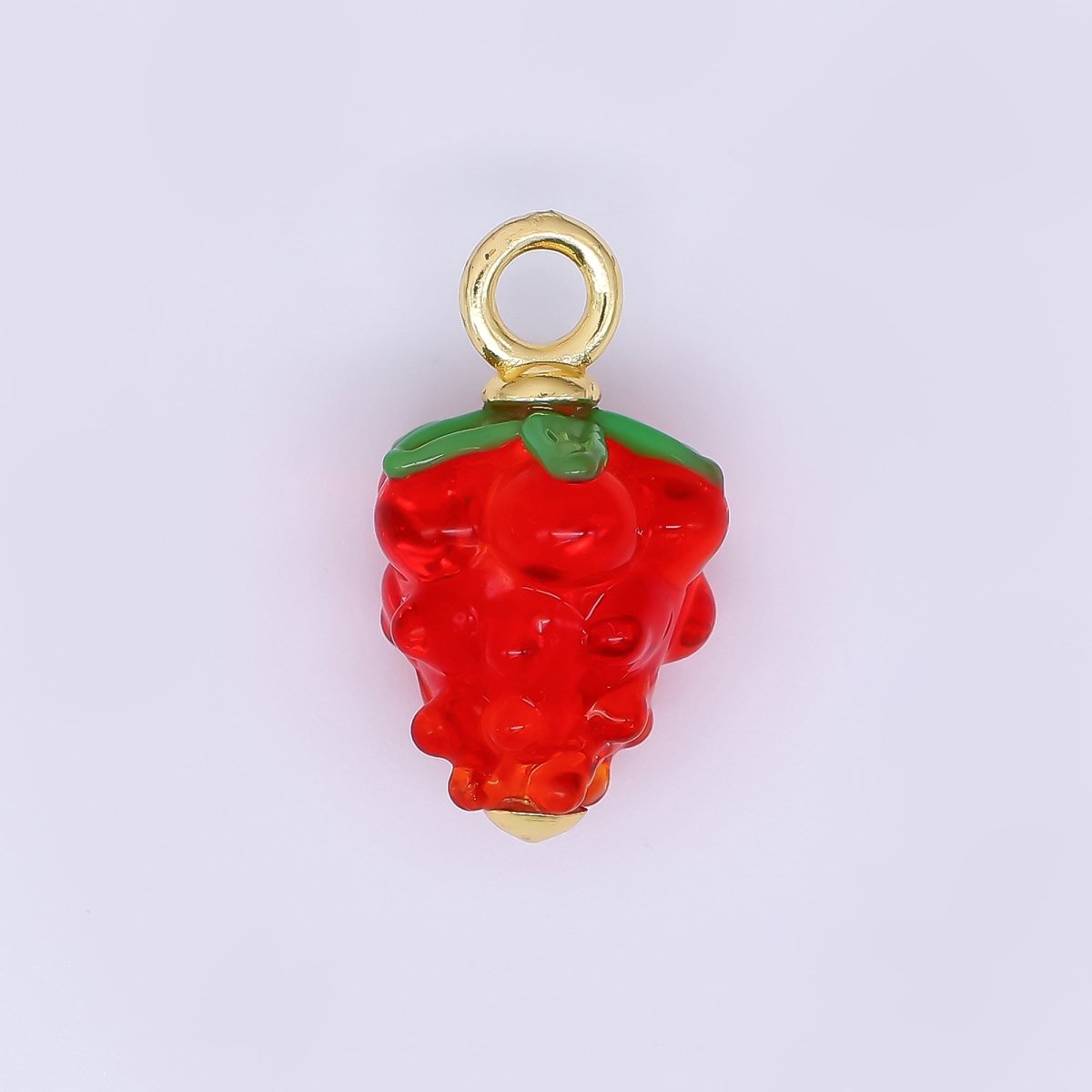 24K Gold Filled 23mm Glass Art Fresh Grape Fruit Charm | AH - 622 AH - 623 - DLUXCA