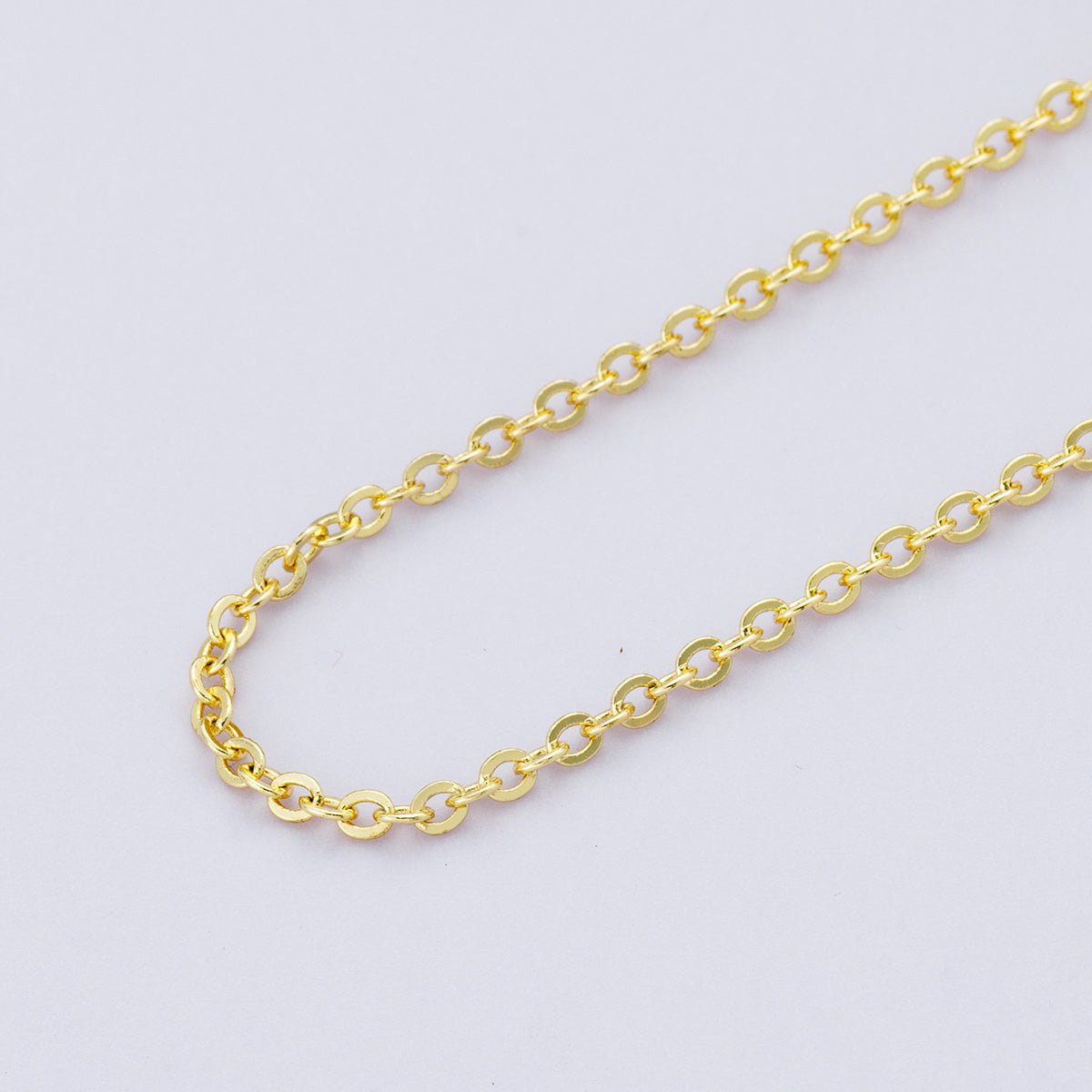 24K Gold Filled 2.3mm Minimalist Cable Unfinished Chain by Yard | Roll - 01864 - DLUXCA