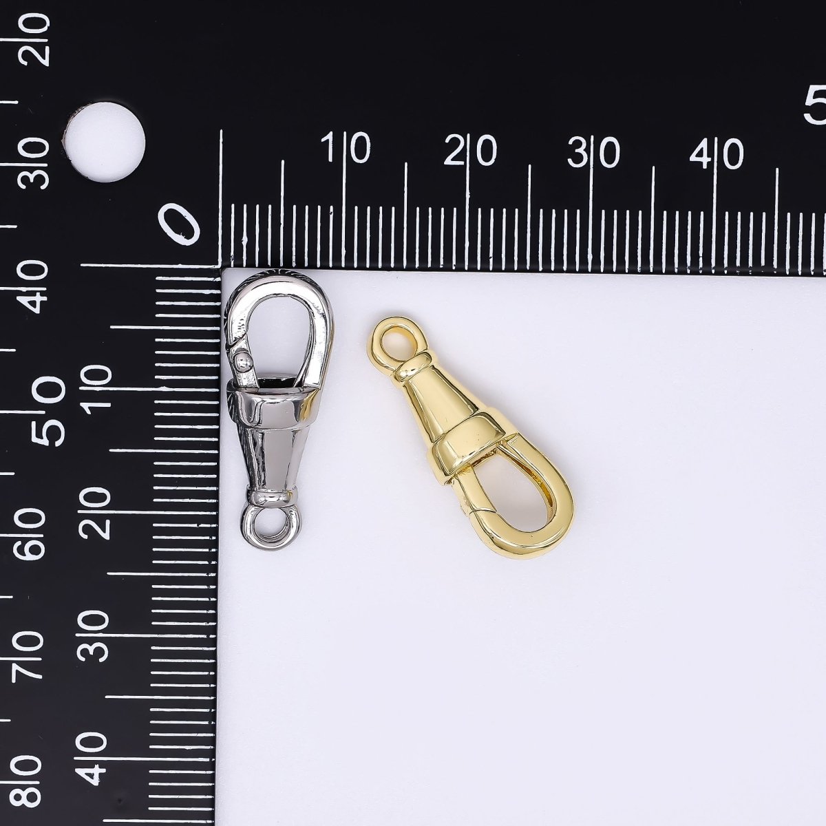 24K Gold Filled 23mm V - Cone Push Gate Closure Finding in Gold & Silver | Z - 1315 - DLUXCA