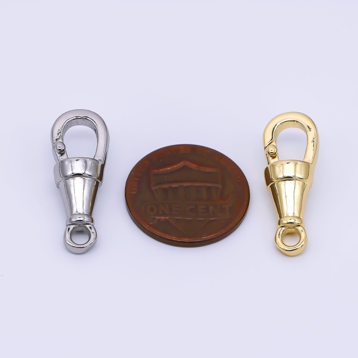 24K Gold Filled 23mm V - Cone Push Gate Closure Finding in Gold & Silver | Z - 1315 - DLUXCA