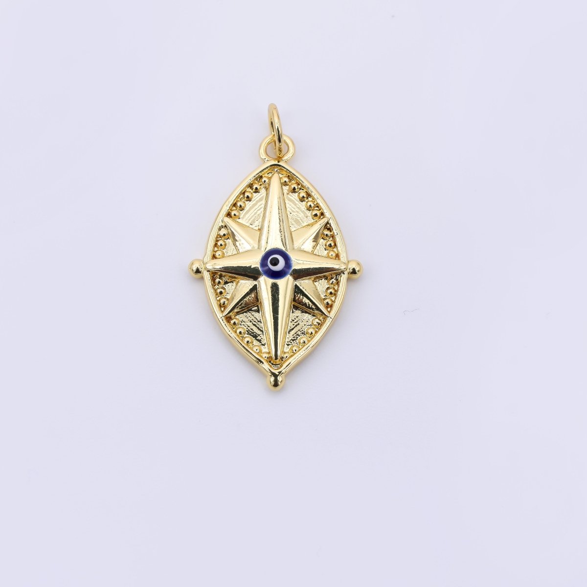 24K Gold Filled 24.5mm Celestial Northern Star Compass Charm | AC1606 - DLUXCA