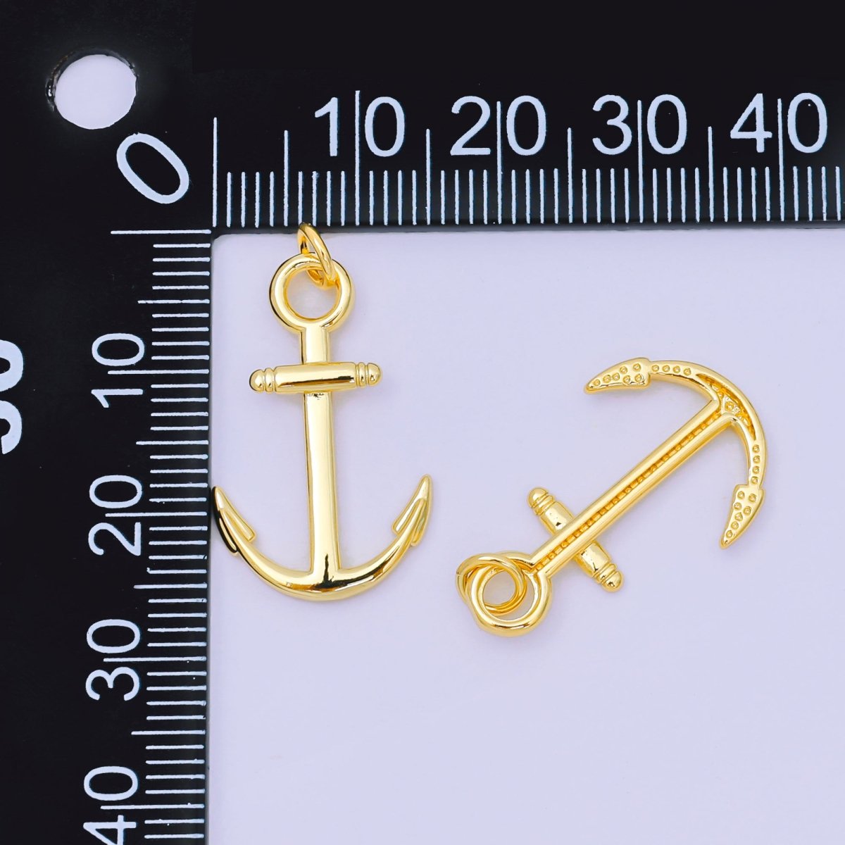 24K Gold Filled 24mm Deep Sea Ship Anchor Charm | AH - 644 - DLUXCA