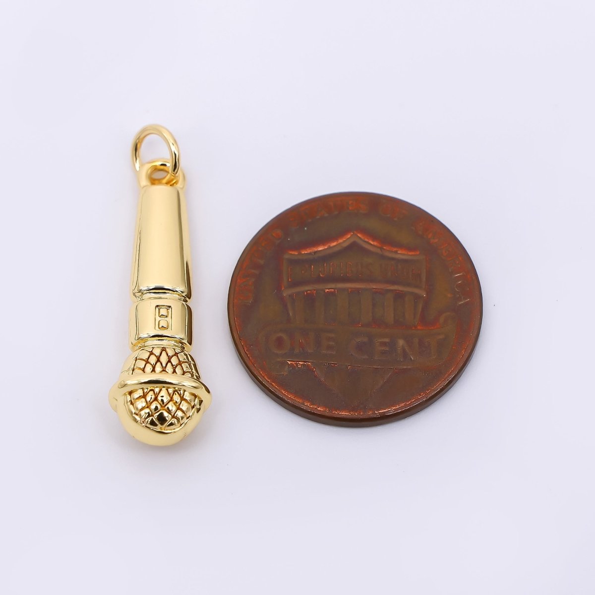 24K Gold Filled 24mm Karaoke Sing - A - Long Microphone Charm | AF - 520 - DLUXCA