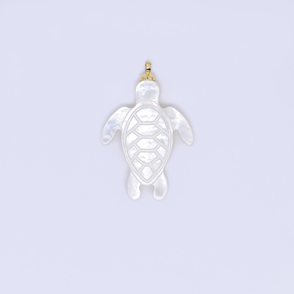24K Gold Filled 24mm Shell Pearl Sea Turtle Pendant Charm | AF563 P1585 - DLUXCA