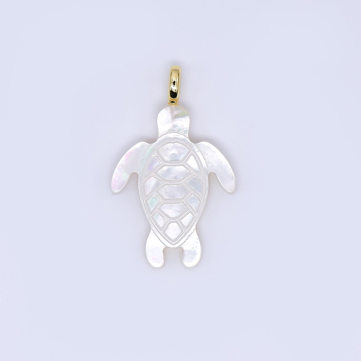 24K Gold Filled 24mm Shell Pearl Sea Turtle Pendant Charm | AF563 P1585 - DLUXCA