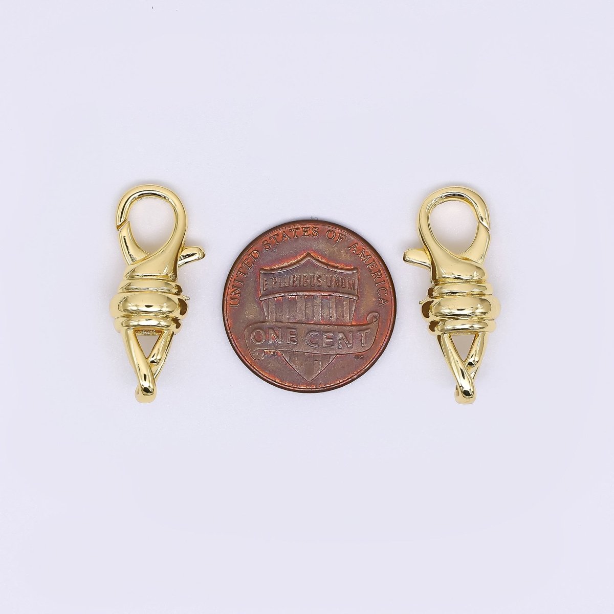 24K Gold Filled 24mm Twist of Wires Lobster Closure Finding | Z - 1308 - DLUXCA