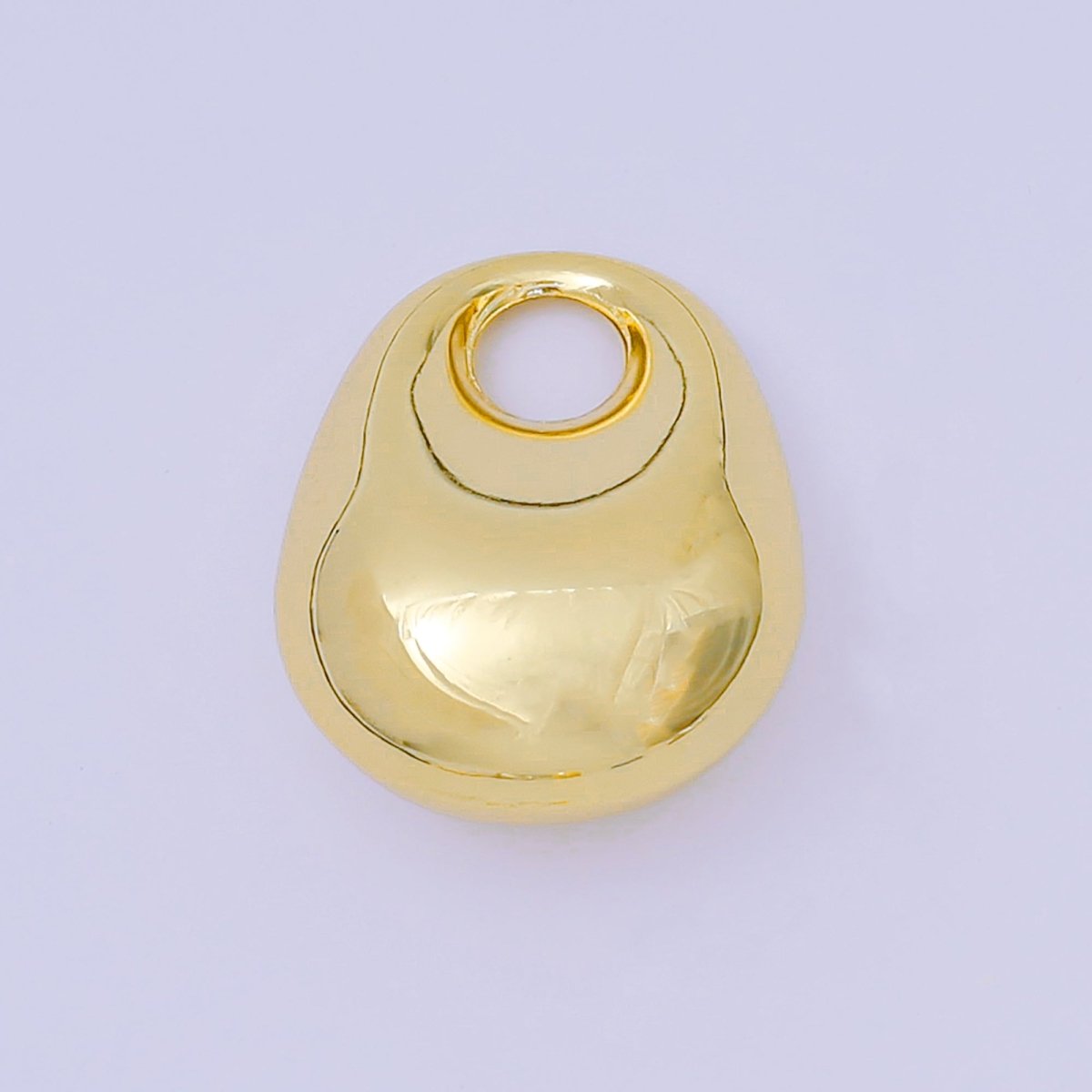 24K Gold Filled 25mm Metallic Rounded Dome Charm in Gold & Silver | AC - 1585 - DLUXCA