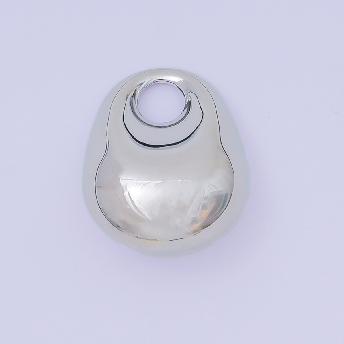 24K Gold Filled 25mm Metallic Rounded Dome Charm in Gold & Silver | AC - 1585 - DLUXCA