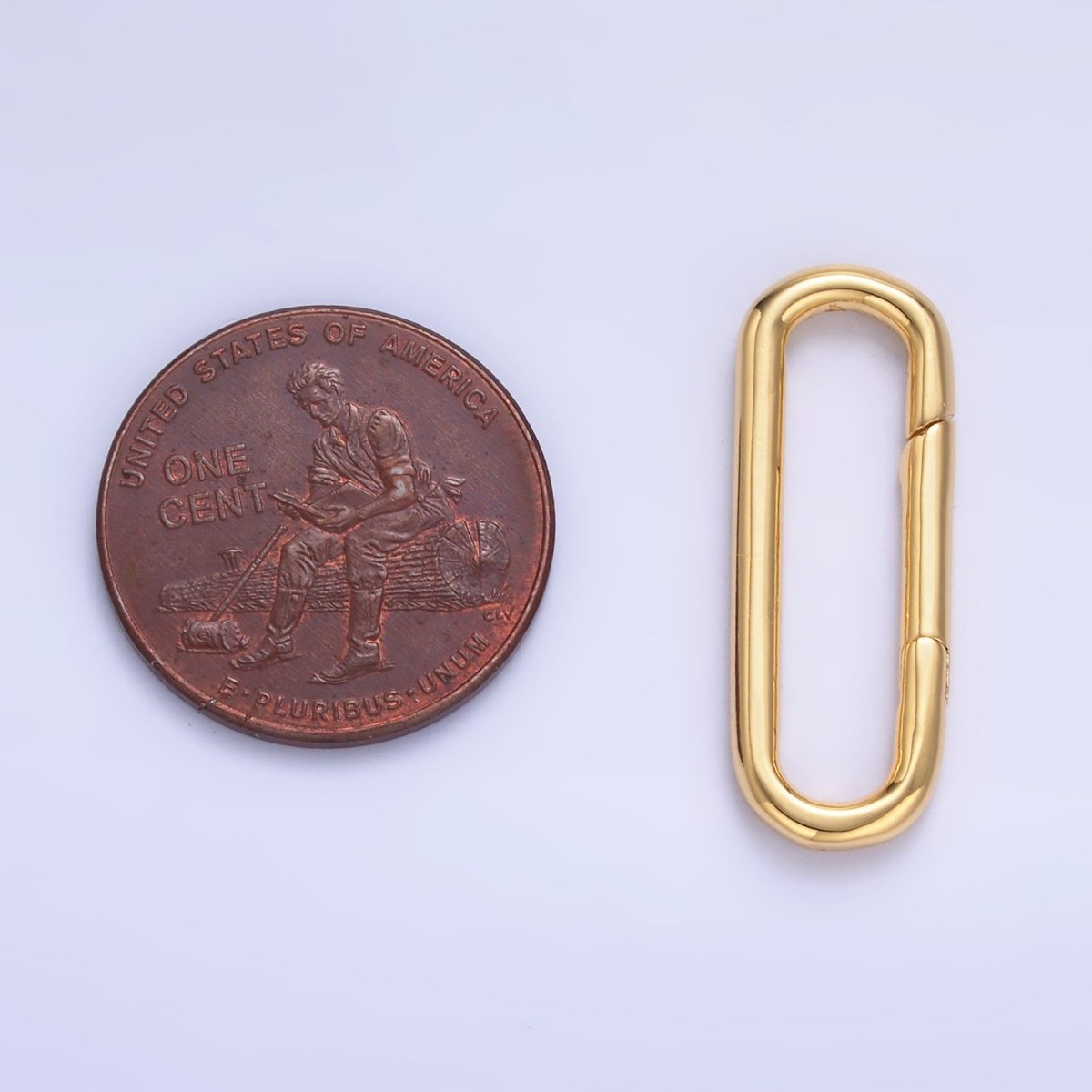 24K Gold Filled 25mm Minimalist Oblong Pull Gate Findings | Z1045 - DLUXCA