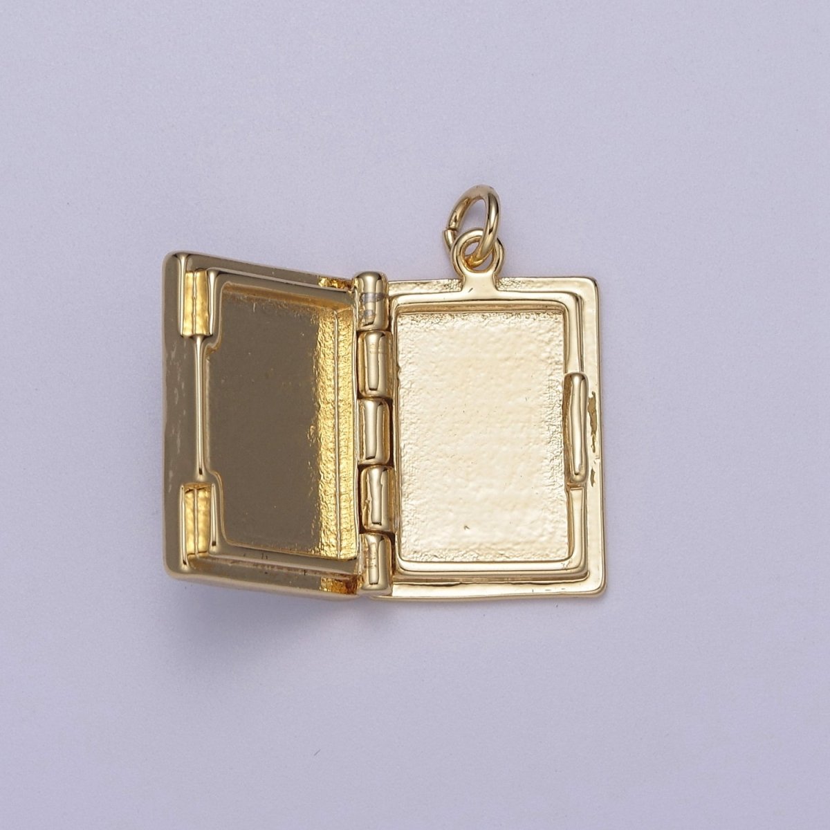 24k Gold Filled 25mm Mother of Pearl Rectangle Locket Charm | C00112 - DLUXCA