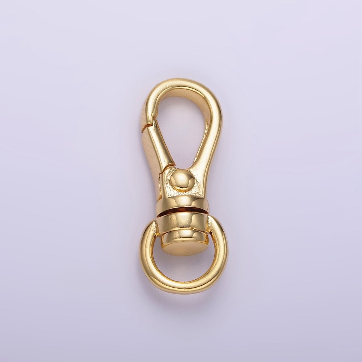 24K Gold Filled 25mm Push Spring Gate Swivel Hook Closure Findings in Gold & Silver | Z799 - DLUXCA