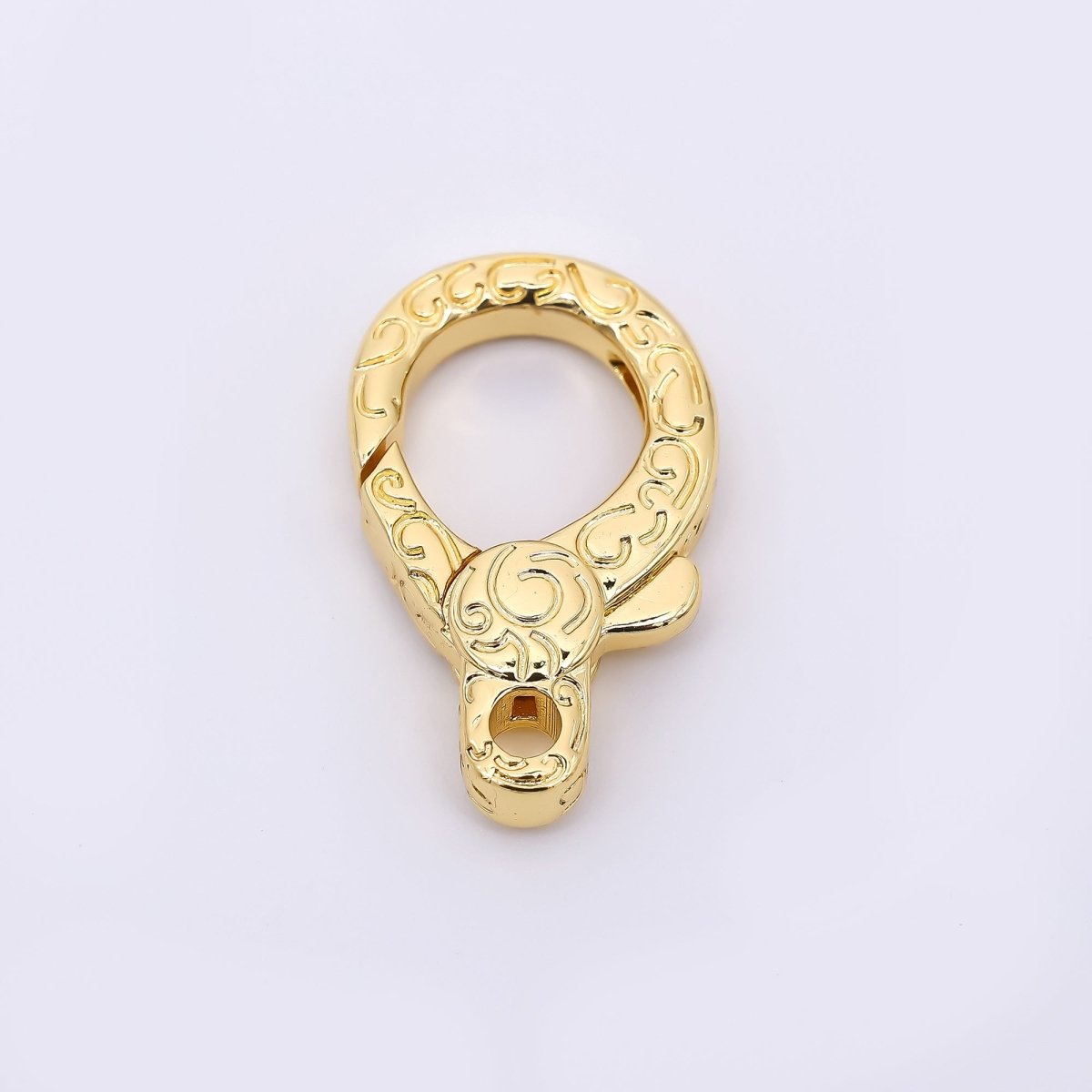 24K Gold Filled 25mm Textured Lobster Clasp Closure Findings in Gold & Silvder | Z - 1311 - DLUXCA