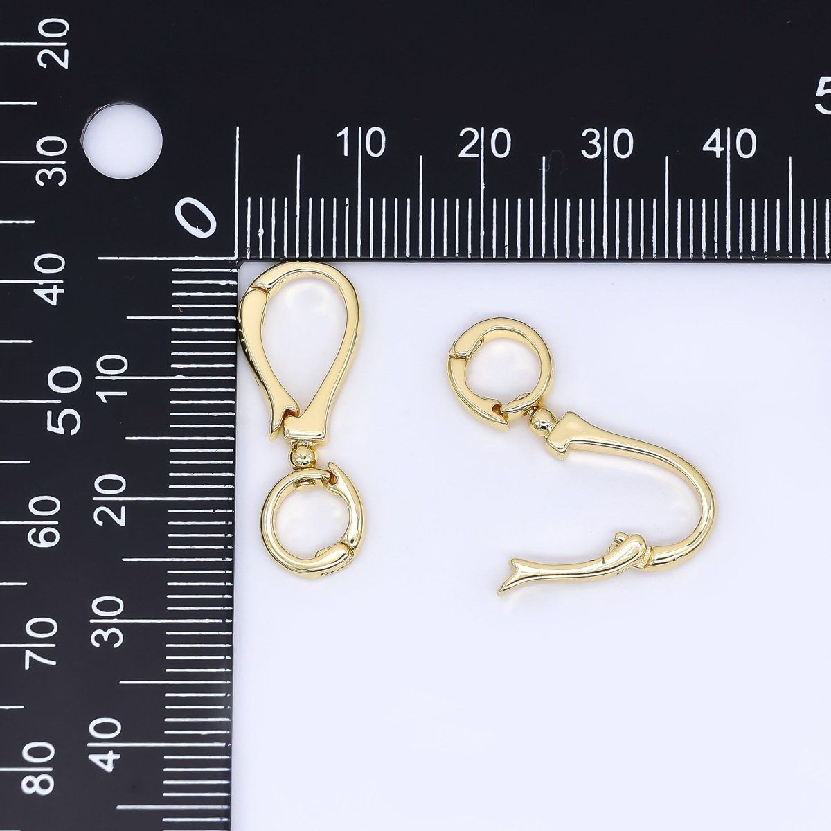 24K Gold Filled 26.5mm Pull Gate Oval Round Closure Finding | Z1155 - DLUXCA