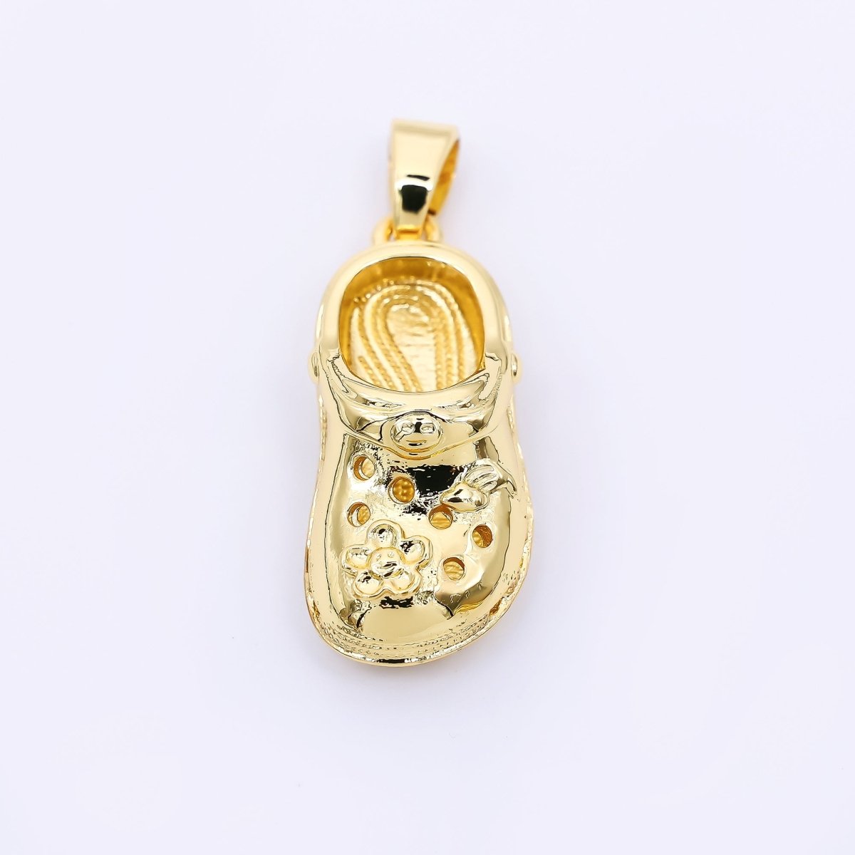 24K Gold Filled 26mm Crocs Comfy Sandals Pendant | AH - 466 - DLUXCA