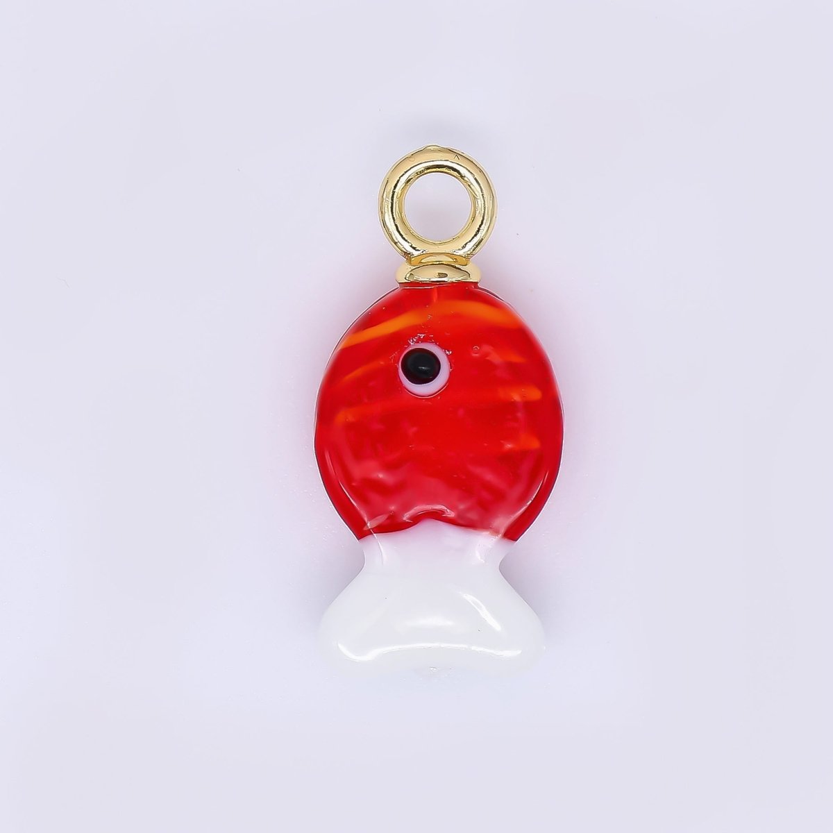 24K Gold Filled 27mm Enamel Tiny Little Fish Animal Charm | AH - 618 - AH621 - DLUXCA