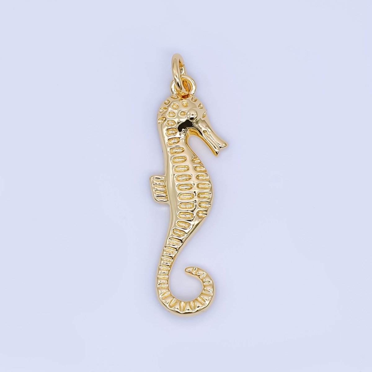 24K Gold Filled 27mm Ocean Aquatic Seahorse Animal Charm | AJ - 437 - DLUXCA