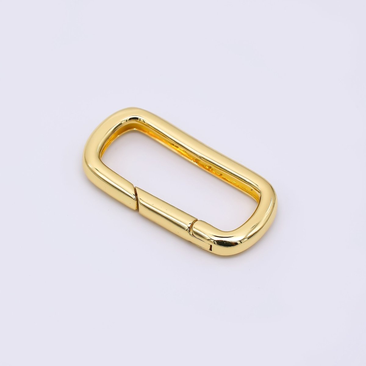 24K Gold Filled 28mm Simple Oval Round Push Gate Closure Finding in Gold & Silver | Z - 1313 - DLUXCA